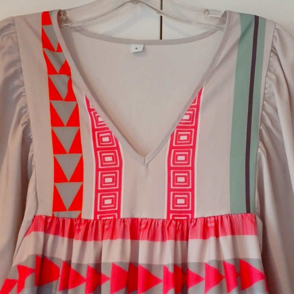 Silver and vibrant colors kaftan